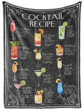 Cocktail Gifts Throw Blanket for Men Women - Recipe - Birthday Gifts for Cock...