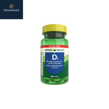Spring Valley Vitamin D3 1000 IU Softgels Bone Immune Support 200 Count