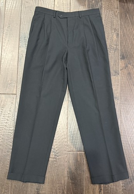 #ad #ad Lauren Ralph Lauren Total Comfort Wool Dress Pants Men’s 34x32 Black Pleated C $50.75