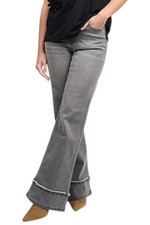 DG2 by Diane Gilman Women's Classic Stretch Denim Frayed Jean Gray