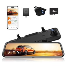 WOLFBOX G840H 12" Mirror Dash Cam 2.5K Front/Rear, ADAS, BSD, WiFi, GPS, Voice C