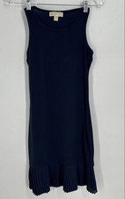Michael Kors Womens Navy Sleeveless Round Neck Peplum Hem Shift Dress Size P