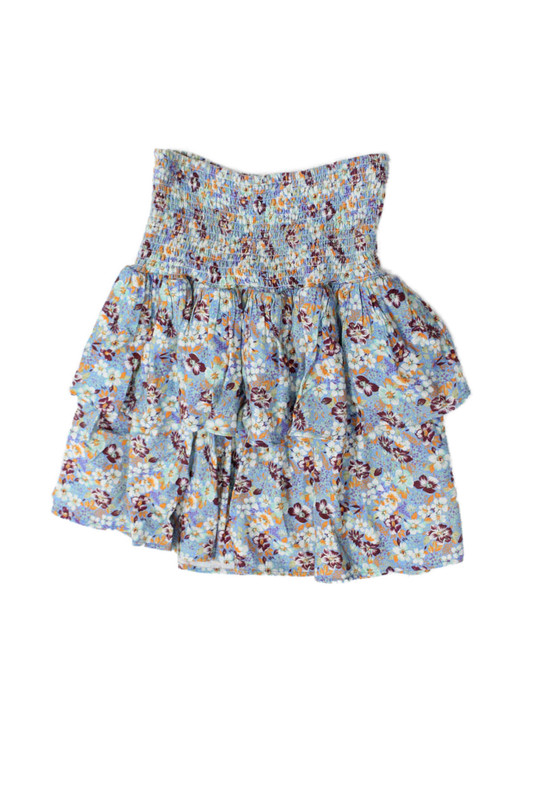 Molo Childrens Girls Floral Print A Line Skirt Multi Colored Cotton Size 13-14