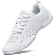 Girls White Cheerleading Shoes Breathable Kids Cheer Competition Sneakers Ath...