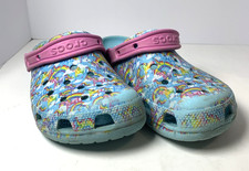Lisa Frank Unicorn Graphic Clogs Pink Strap Women s Crocs Style Preowned-Size 8