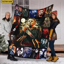 Halloween Blanket, Michael Myers Velveteen Plush Fleece Blanket