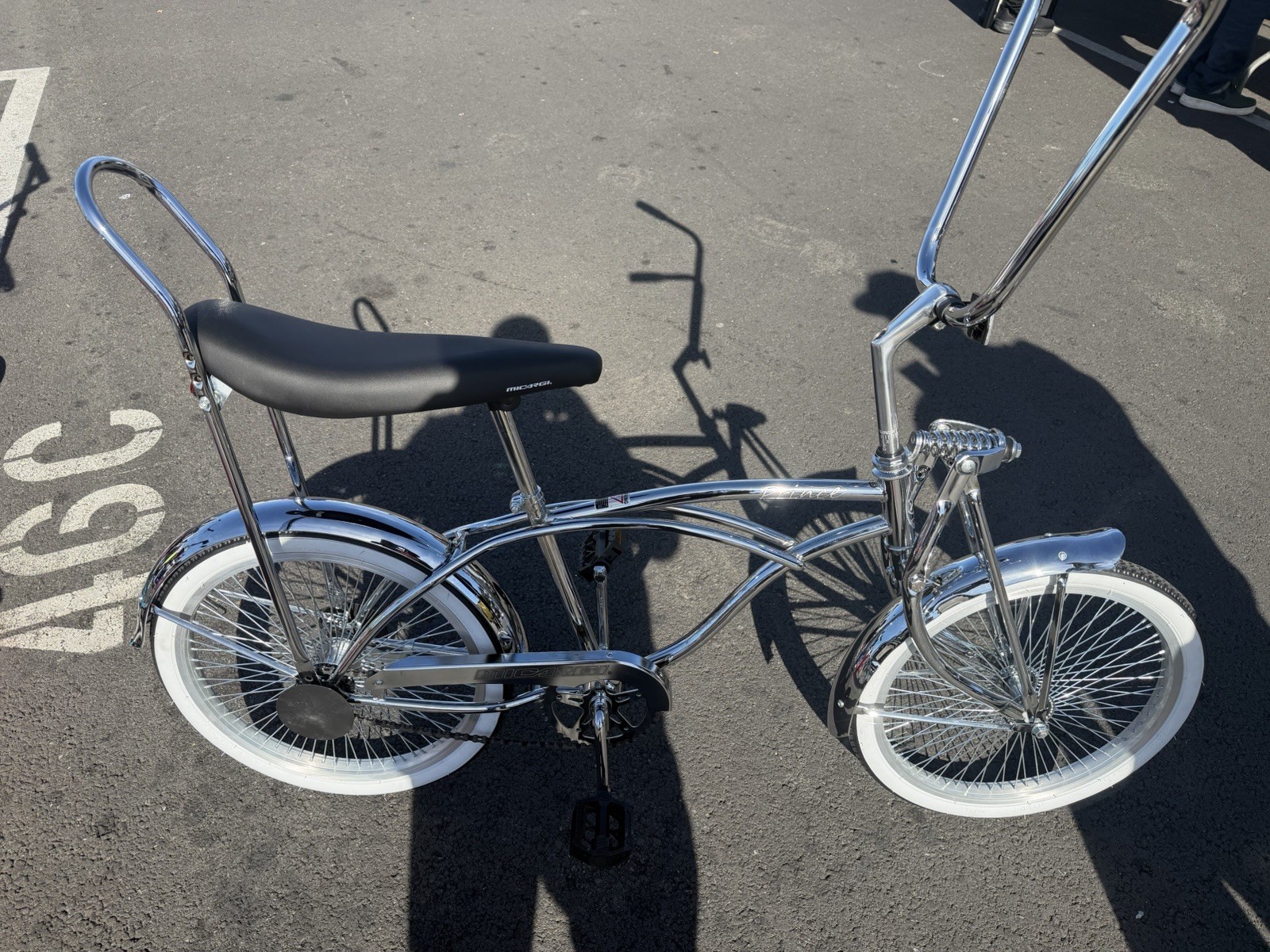 Micargi Prince Classic Lowrider Beach Cruiser Bike, Chrome Bike Springer Fork