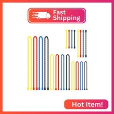 20Pcs 3-24Inch Silicone Cable Ties Reusable Steel-Core Twist Tie Wire Strap