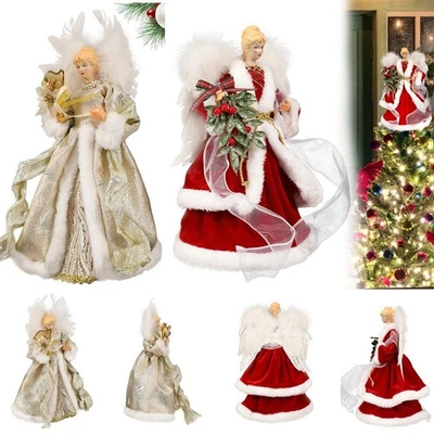 14" Large Angel Christmas Tree Topper Figurines Xmas Tree Top Decor Ornament