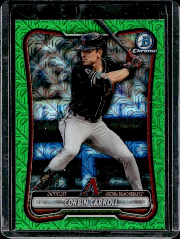 2026 Bowman Mega Box Corbin Carroll Chrome Green Mojo Refractor #/99