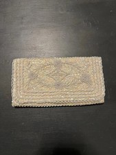Hand Beaded Ecru Clutch Bag Made In Hong Kong Satin Lining