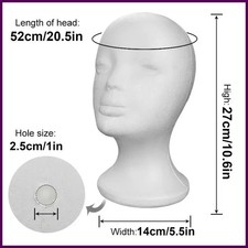 Mannequin Head for Wigs Foam Female Model Head Glasses Hat Hairpieces Display Ho