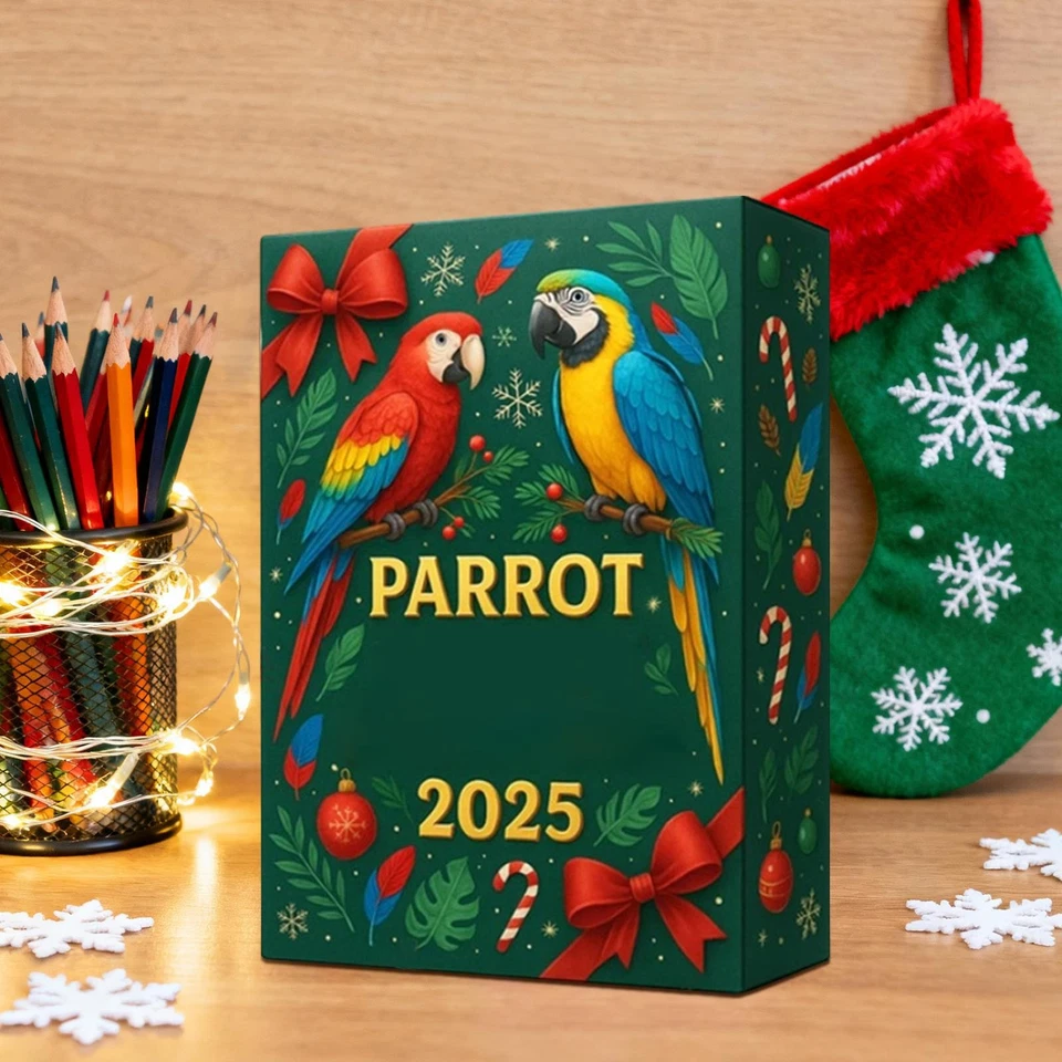 Parrot 2025 Christmas Advent Calendar 2D Flat Acrylic Christmas Ornament - Image 4 of 4
