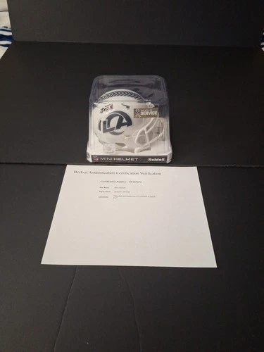 DESEAN JACKSON SIGNED L.A.RAMS SALUTE TO SERVICE MINI HELMET 🪖 BECKETT COA