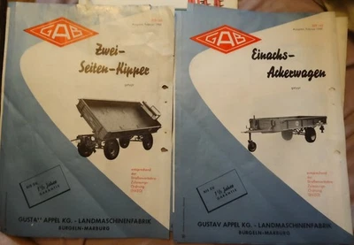 Konvolut Original Prospekt GAP Gustav Appel AG Anhänger Landwirtschaft 50 60er - Bild 1 von 4