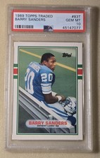 1989 Topps Traded BARRY SANDERS Rookie RC PSA Gem Mint 10 Detroit Lions #83T 