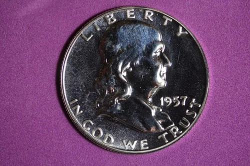 Estate Find 1957 - PROOF Franklin Half Dollar!! #N07865
