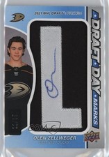 2024-25 Upper Deck SP Game Used Draft Day Marks /35 Olen Zellweger Auto 02q2
