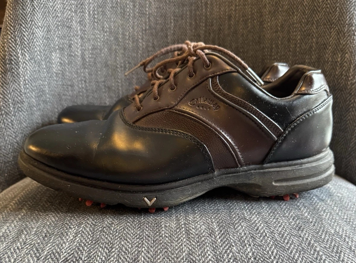 Callaway Men’s 8.5 Black Leather Golf Oxfords New Without Box Callaway Black Casual Golf Shoes for Men for sale | eBay main image 4