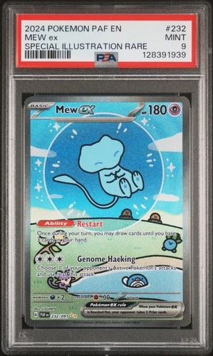 Mew EX 232/091 Special Illustration Rare Paf En-paldean Fates Pokemon PSA 9