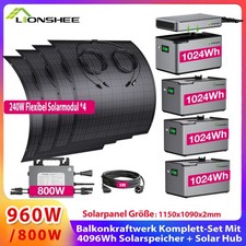 Balkonkraftwerk 960 Watt | 800W Komplettset mit 4096Wh Speicher+1600W Solar …