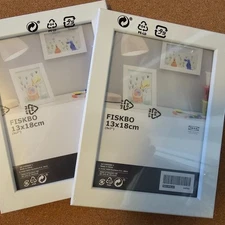 IKEA Fisko 5x7" White Photo Picture Frames 2 Pack Sealed