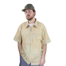 Camisa De Colección Patagonia Para Hombres XL/L Verde Naranja Topografía Patilla Ritmo Hawaiano