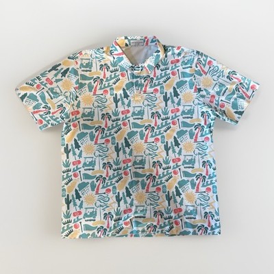 Smith And Quinn Shirt Mens XXLarge Performance AOP Short Sleeve Button Up