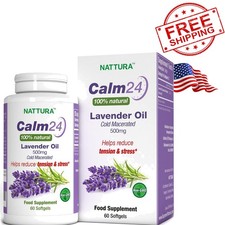 Calm Aid Lavender Oil Pills - 500mg - 60 Softgels - 100 Natural, Helps Reduc...