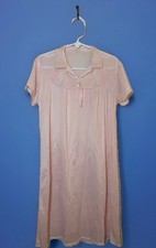 Vintage Texsheen Girls Pink Nightgown Size 5/6 Made in USA