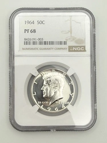 1964 Kennedy Half Dollar Proof NGC PF 68 | 90% Silver | Certified Slab