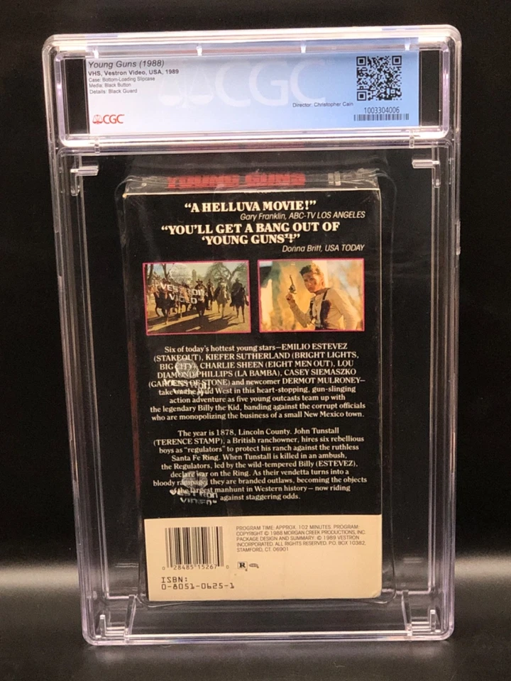 Young Guns (1988) - 1989 VHS - CGC 9.6 - SEALED Grade A+ Watermarked Foto 2 de 4