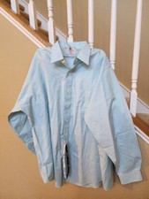 BROOKS BROTHERS TRADITIONAL FIT LONG SLEEVE BUTTON LT TURQUOISE  SHIRT 17 34/35