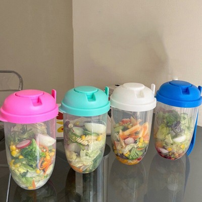 Portable Breakfast Oatmeal Cereal Nut Yogurt Salad Cup Container Set With FoNA