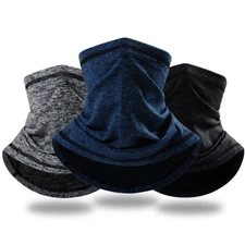 Winter Fleece Neck Warmer Gaiter Windproof Face Mask Adjustable Scarf for Skiing