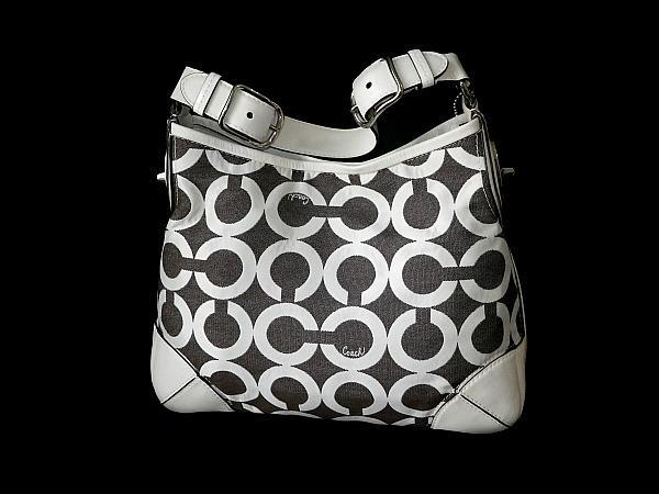 NEW COACH BLACK OP ART SIGNATURE C PEYTON CANVAS HOBO SHOULDER BAG