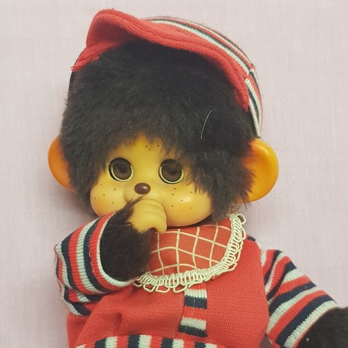 3 Alte Monchhichi Spielzeug Äffchen Fell 70iger jahre Kult 20 cm - Bild 8 von 9
