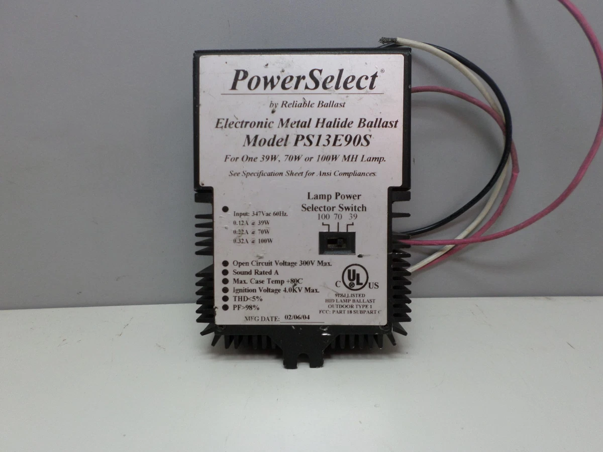 PowerSelect PS13E90S Ceramic Metal Halide 347V Ballast 39W 70W or 100W 347 Volt
