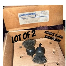 MILWAUKEE Wire End Brush #20428 1" DIA .010 Wire 1/4 Shank old # SS3317 Lot of 2