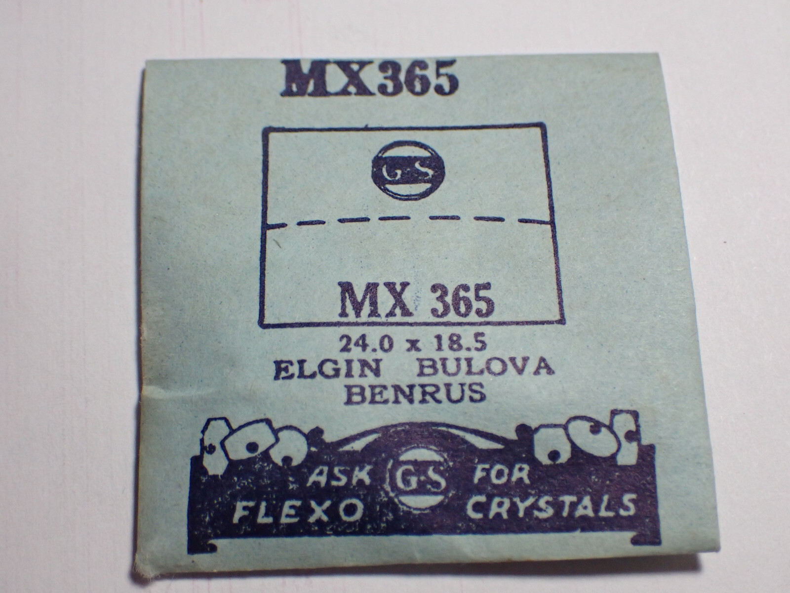 FLEXO WRISTWATCH CRYSTAL ELGIN, BULOVA, BENRUS MX365 24X18.5