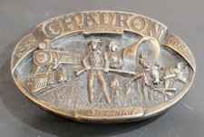 1984 Siskiyou Pewter Western Belt Buckle 603 Limited Ed. Chadron NE Centennial