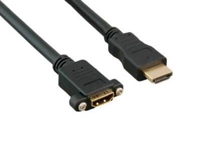 10ft High Speed HDMI Panel Mount Male to Female HDMI Extension Cable with Eth...