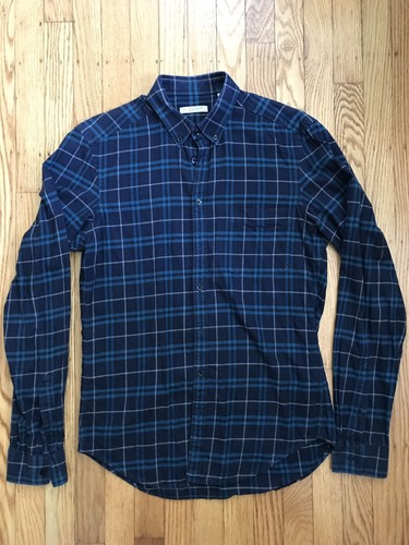 burberry brit mens sport shirt - blue - size small