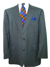 Hart Schaffner  Marx Gold Trumpeter Check Blazer Jacket Sport Coat 46 R USA EUC