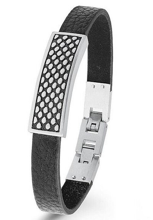 Нарукавная повязка sOliver 2022627 Herren Leder в schwarz mit Edelstahl Neu 10990₽
