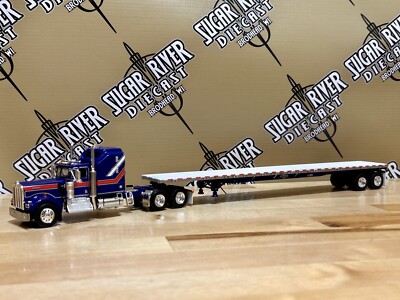 DCP 1/64 Kenworth W900a with flatbed Liberty Edition Trailer Semi
