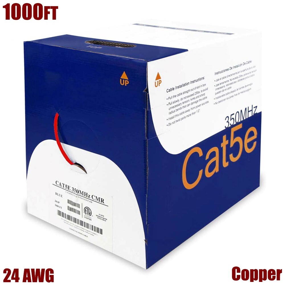 Upower Red Lion Cavo Ethernet CAT5e 500 O 1000 Piedi - UTP 24AWG Per Reti Domestiche E Professionali Cavo Solido Per Installazioni - Foto 10