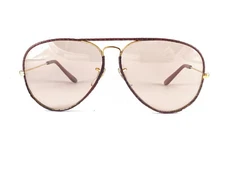 VINTAGE RAY BAN BROWN LEATHERS AVIATOR 62 CHANGEABLE B&L SUNGLASSES
