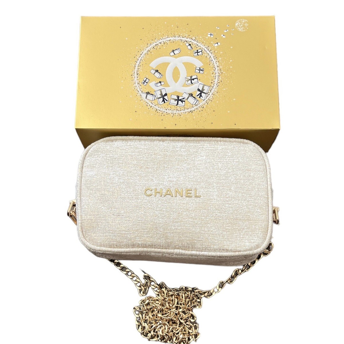 NEW Chanel Crossbody Bag Holiday 2023 Beauty Cosmetic Bag Ivory