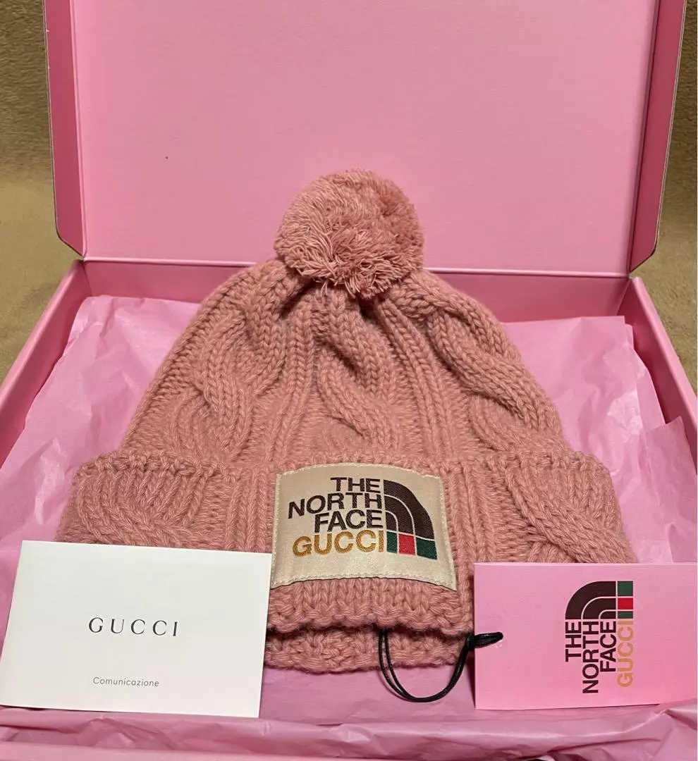 Gucci North Face Collaboration Limited Wool Knit Beanie Hat Cap Size M 58cm